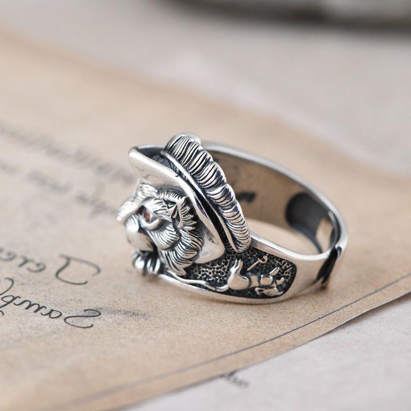 Wholesale Vintage Cat Feather Metal Rings